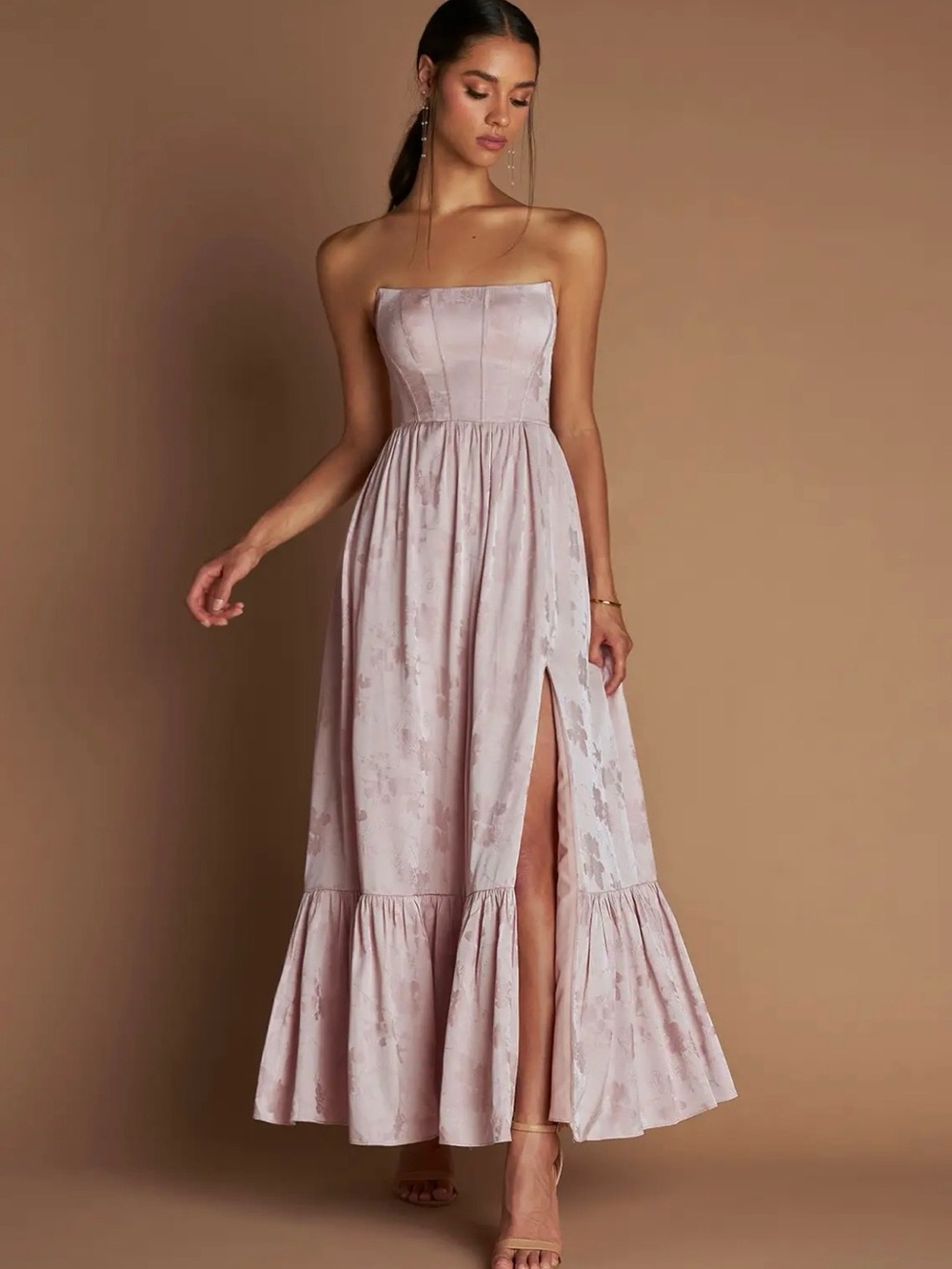 Floria Soft Pink Maxi Dress Azazie Atelier
